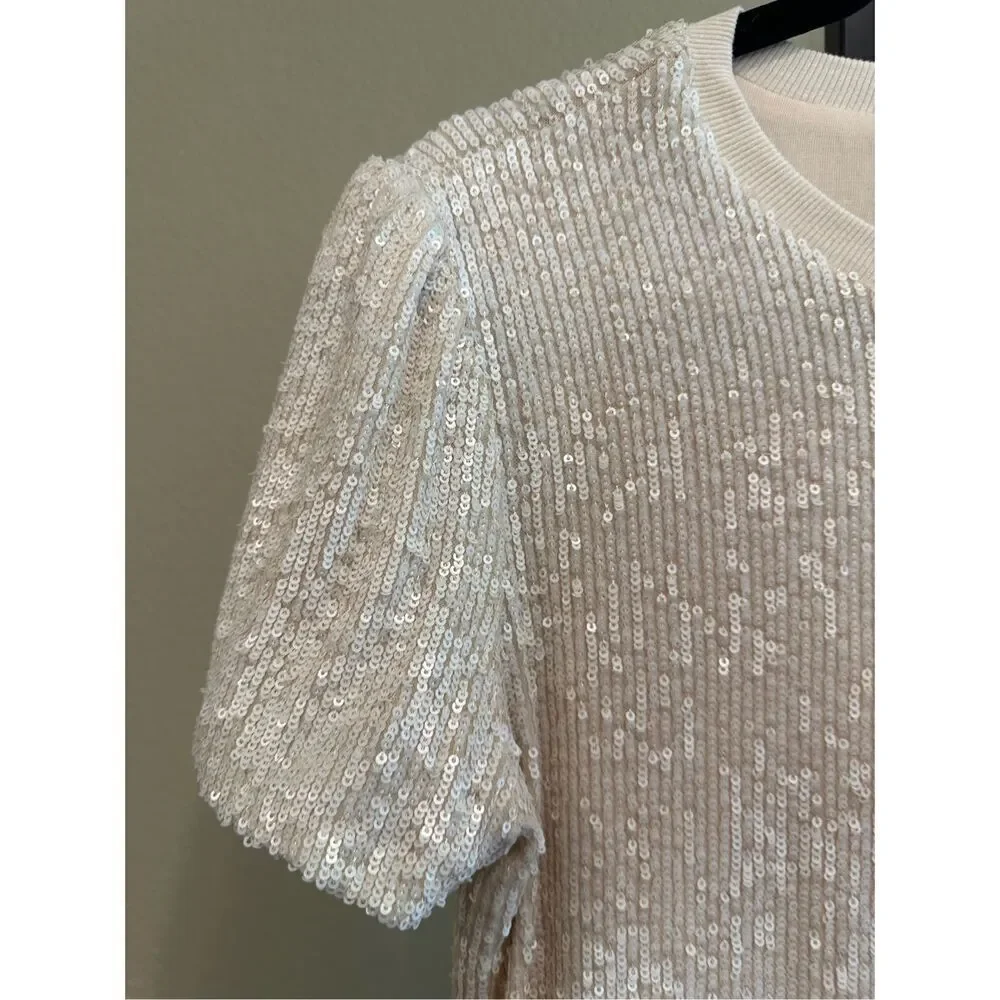 Generation Love Donna Sequin Dress in Shell Size S